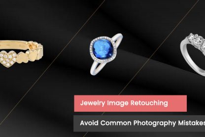 Image of jewelry with retouching errors, highlighting common mistakes in jewelry image editing.