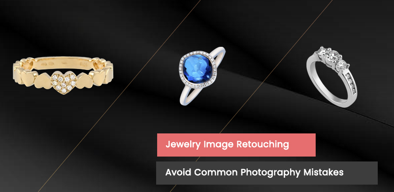 Image of jewelry with retouching errors, highlighting common mistakes in jewelry image editing.